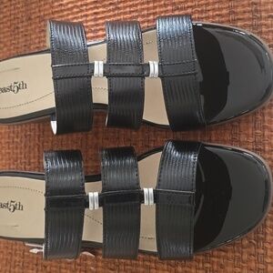 EAST 5TH BRAND WOMENS BLACK SANDALS SIZE 11 MEDIUM